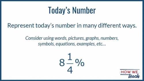 Expectations: Post at least 3 different ways to represent the number