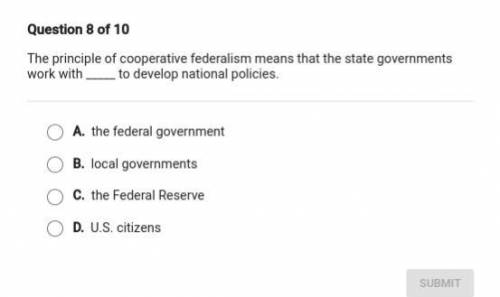 the principle of cooperative federalism means that the state governments work with _to develop nati