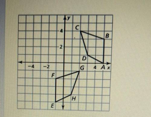 describe the congruency transformations that maps polygon ABCD to polygon EFGH. Be specific! there