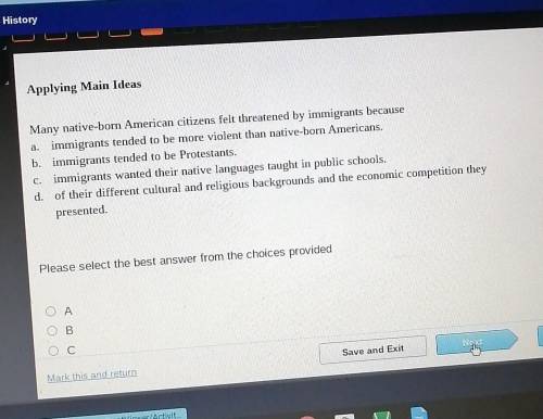 Many native-born American citizens felt threatened by immigrants because

a. immigrants tended to