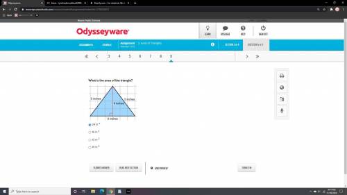 What is the area of the triangle?