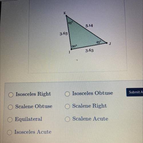 Determine the type of triangle that is drawn below.