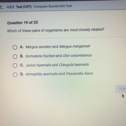 Which of these pairs of organisms are most closely related?