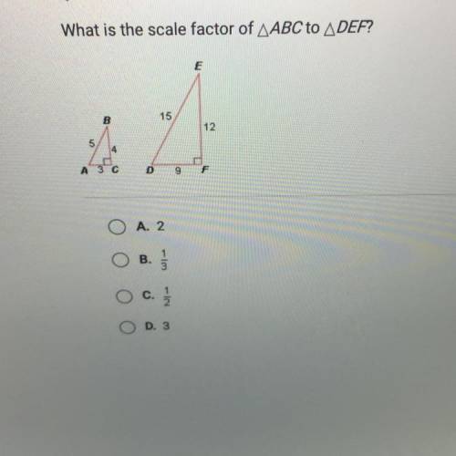 What is the scale factor of ABC to DEF?