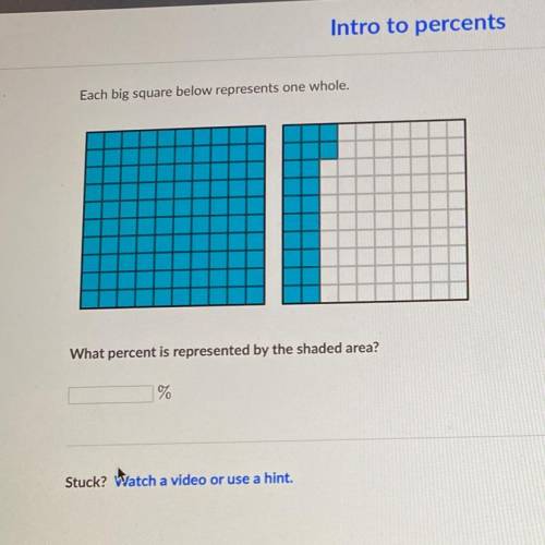 Each big square below represents one whole