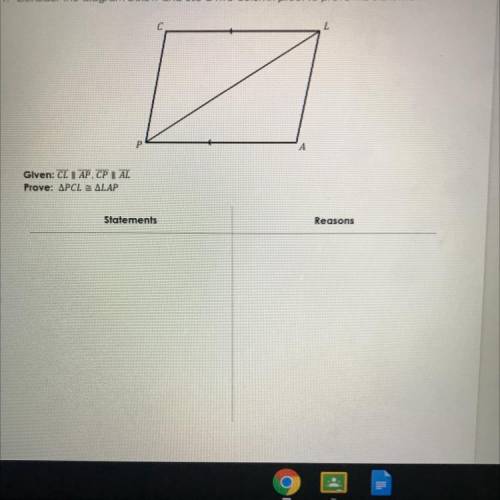 Use the two column proof to prove the statement