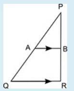 Line segment AB and QR are parallel. Use the figure below to answer the questions:

Are the triang