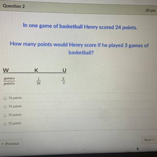 In one game of basketball Henry scored 24 points.

How many points would Henry score if he played