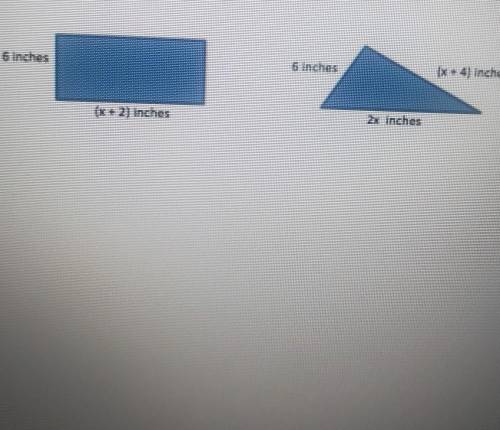 4. The perimeters of the rectangle and the triangle below are equal. Find the value of x.