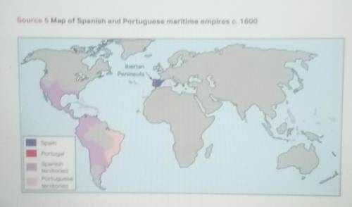 4. Use the information from source 5 to complete the following sentence

Though Spain and Portugal