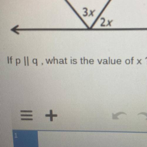 If p || q , what is the value of x?
