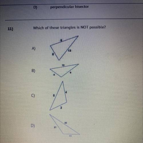 Which of these triangles is NOT possible