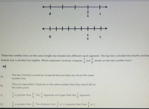 These two number lines are the same length, but divided into different-sized segments. The top line