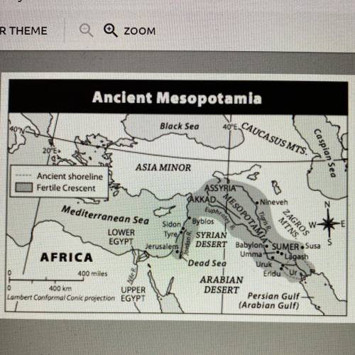 Which geographic factor contributed to the development of Mesopotamia?

A) controlling rivers to p