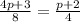 \frac{4p+3}{8} = \frac{p+2}{4}