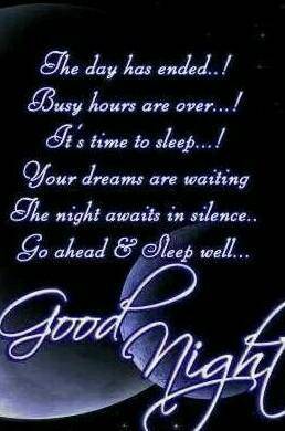 Good night everyone sweet dreams