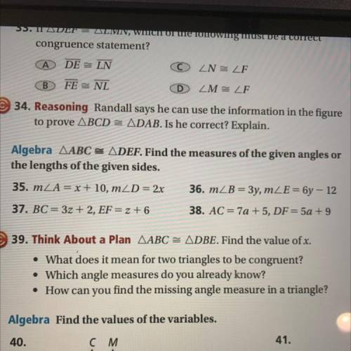 I need help with #35! i will mark brainliest and its worth 15 points!! please show work if you can