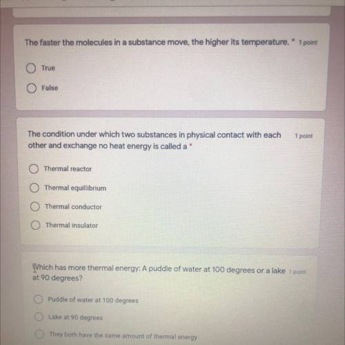 I just need with these 3 questions its a quiz