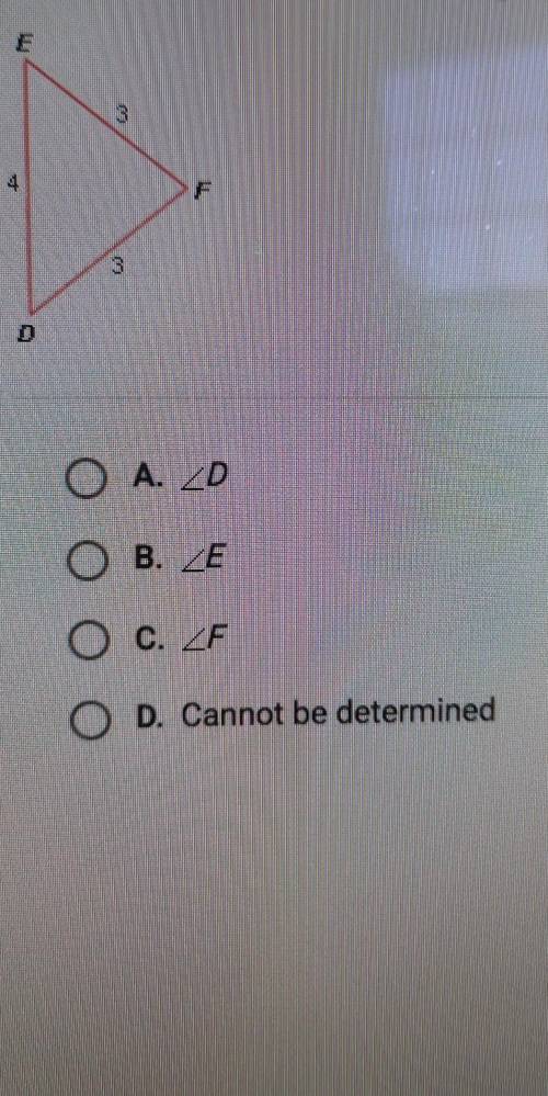 Which angle in def has the largest measure?