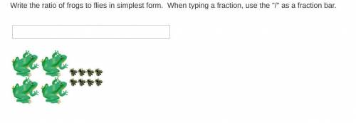 Write the ratio of frogs to flies in simplest form. When typing a fraction, use the / as a fracti