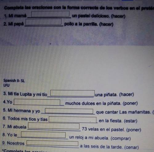 Please help- spanish