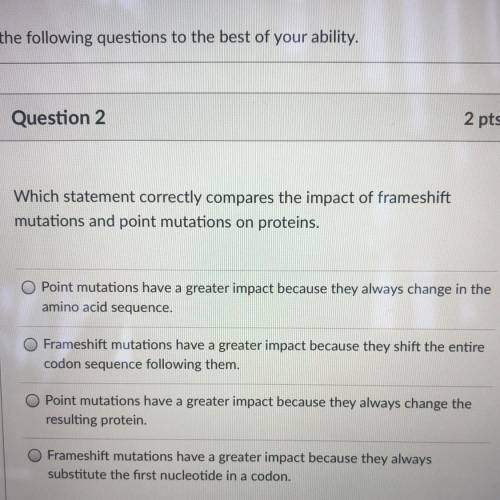 Which statement correctly compares the impact of frameshift mutations and point mutations on protei