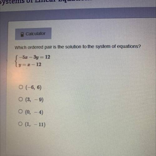 Which oddered pair is the the system of equation?