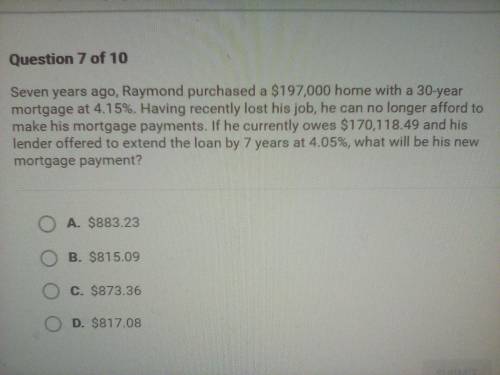 7 y7 years 7 years to go Raymond purchased a $197,000 home with 130 year mortgage at 4.15% having r