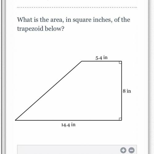 ￼￼ What is the area, in square inches, of the trapezoid below?