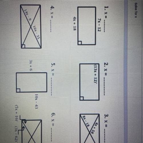 Solve for x? Properties of Rectangles . (HELP)