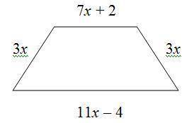 Write a linear expression in simplest form to represent the perimeter of the trapezoid.