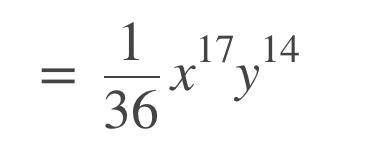 What is the monomial if a square of a monomial is: (-2/3x^2y)^3*(-3/4xy^2)^2