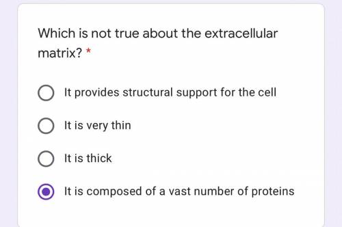 Which is not true about the extracellular matrix? A)It provides structural support for the cell

B