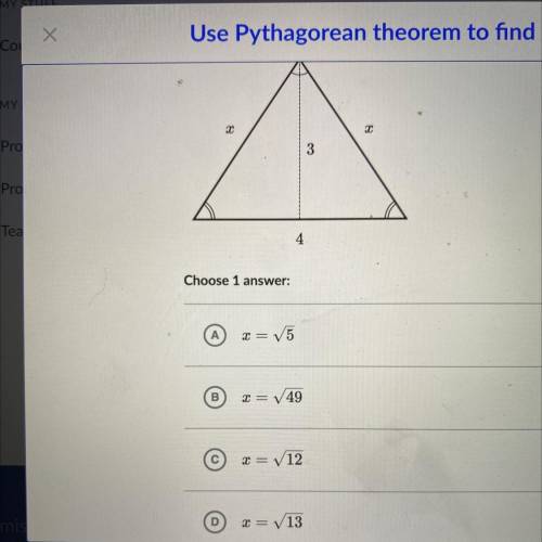 ￼￼ Find value of X in the isosceles triangle shown below￼