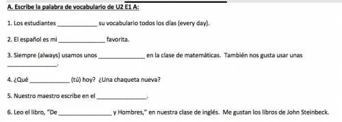 Spanish questions in the picture bellow