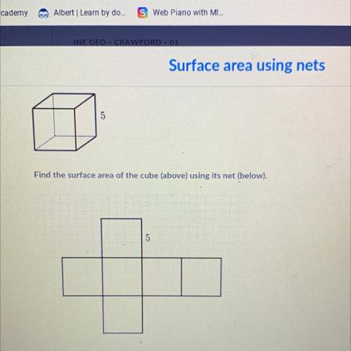 Surface area using nets

5
Find the surface area of the cube (above) using its net (below).
5