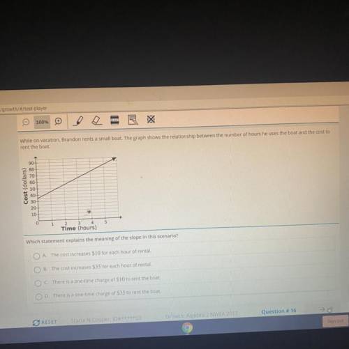 Which statement explains the meaning of the slope in the scenario?