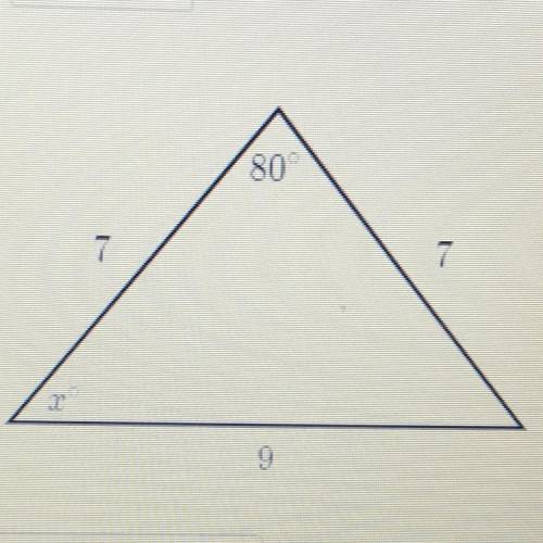 Find the value of x in the triangle shown