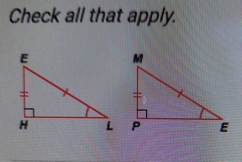 Based only on the information given in the diagram, which congruence theorems or postulates could b