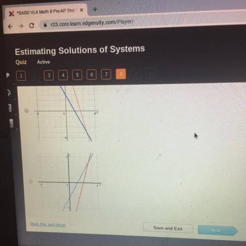 Which system of equations shows a solution of (-3.5,4)?