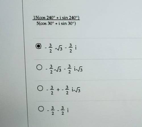 Please hurry!!

Find the following quotient, and write the quotient in rectangular form, using exa