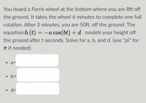 Trig Ferris wheel problem pls help