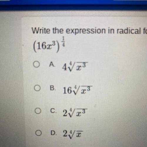 Write the expression in radical form.