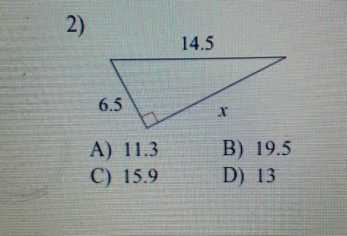 Find the missing side of the triangle round your answer to the nearest tenth if necessary