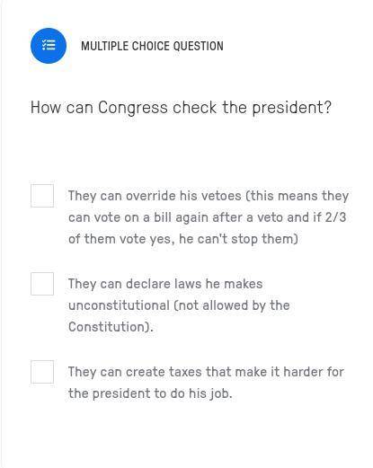 How can Congress check the president?