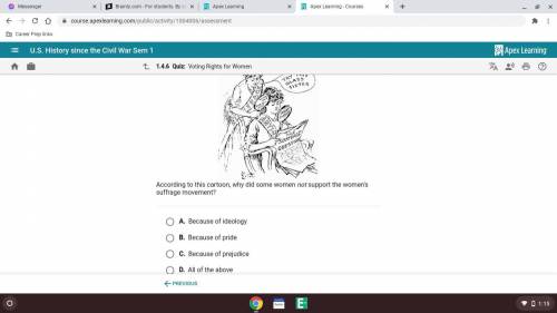 According to this cartoon , why didsome woman not support the womans suffrage movement ?