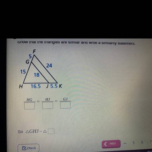 Show that the triangles are similar