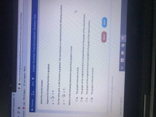 Suppose the following functions graph Y equals 5/8 X +4 on the same Greta new function is graft the