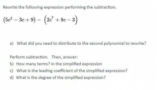 Rewrite the following expression performing the subtraction.