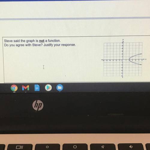 Steve said the graph is not a function.

Do you agree with Steve? Justify your response.
Help pls